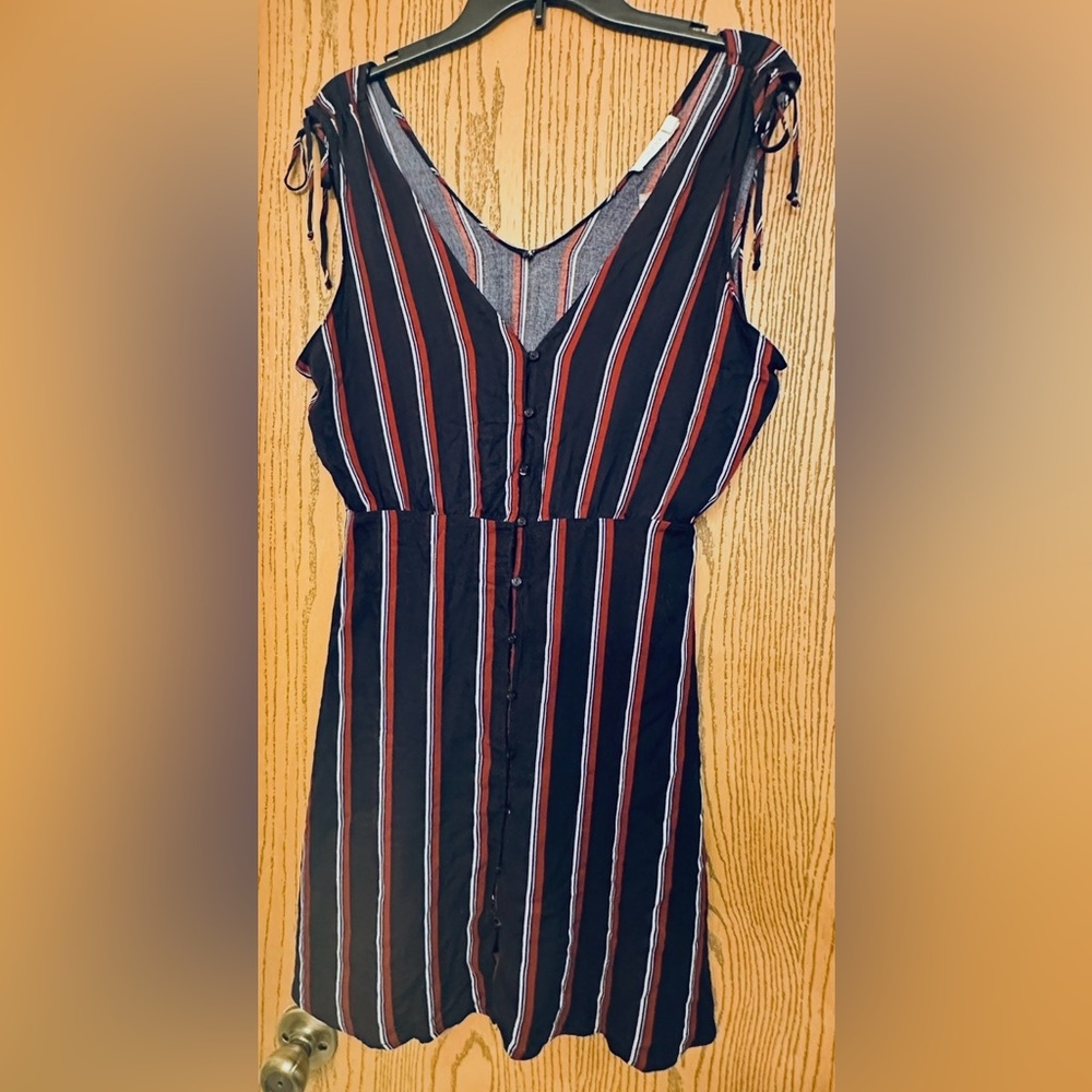 Lush Navy and Red Striped Dress